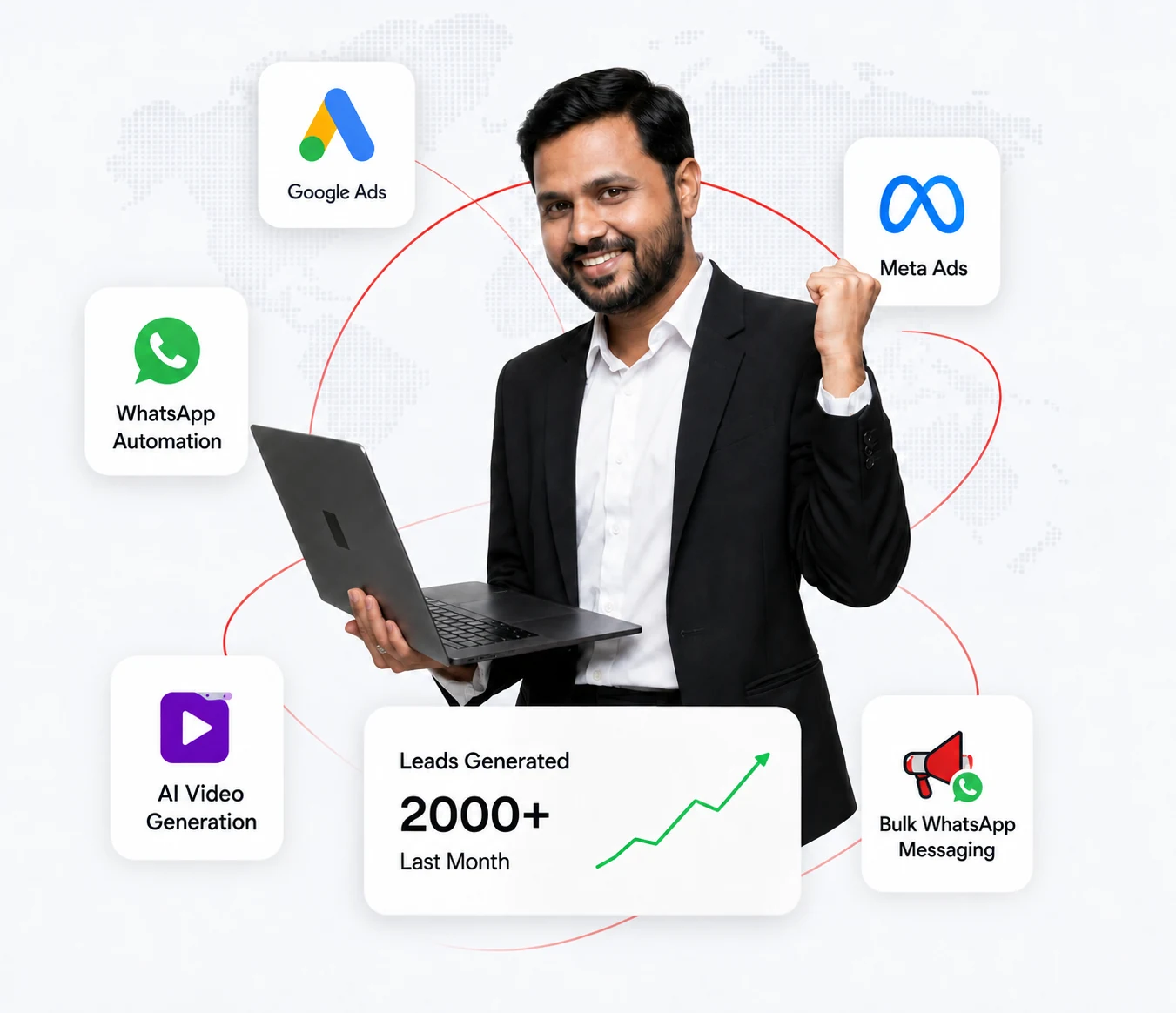 AI powered digital marketing automation illustration
