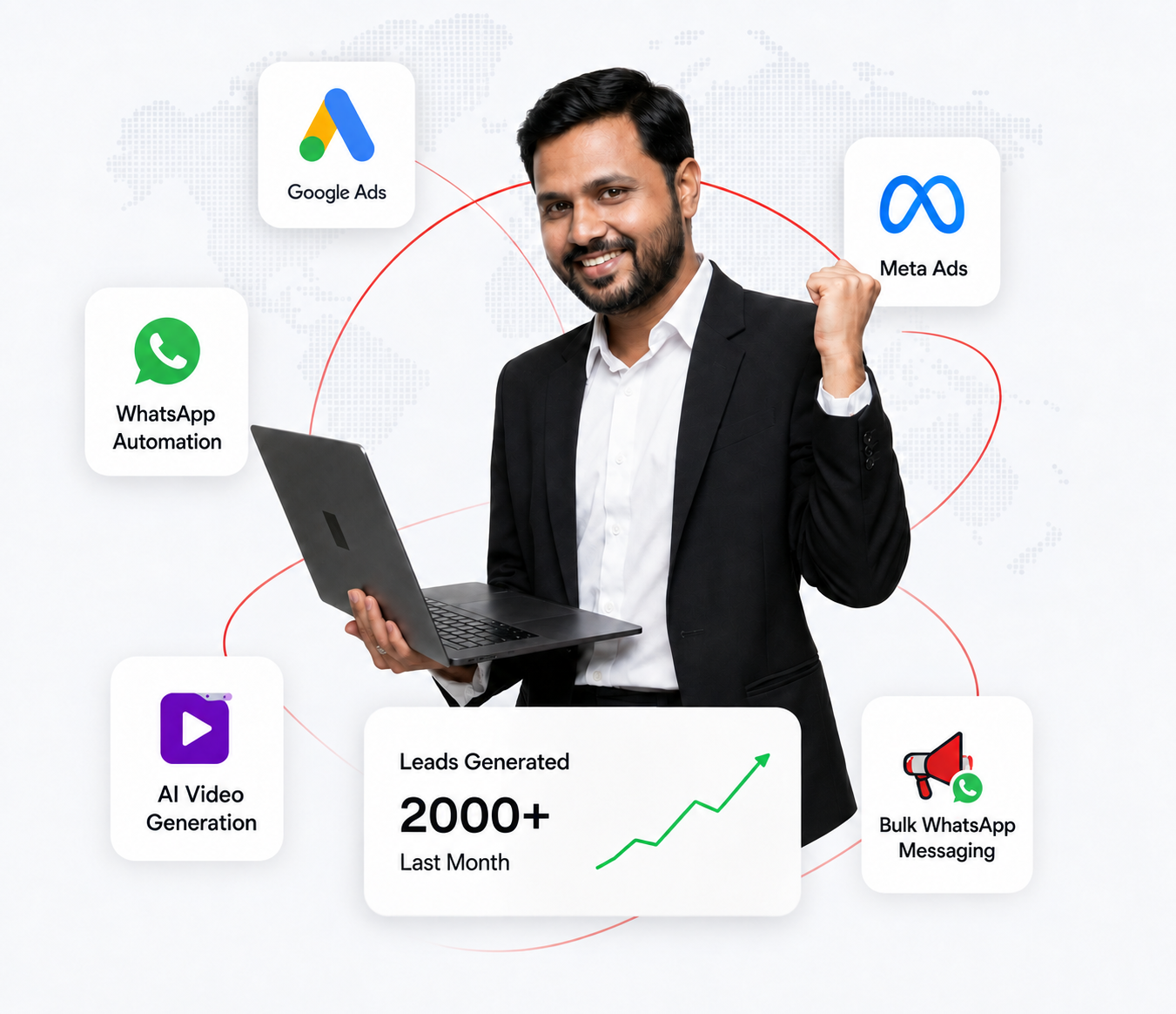 AI powered digital marketing automation illustration