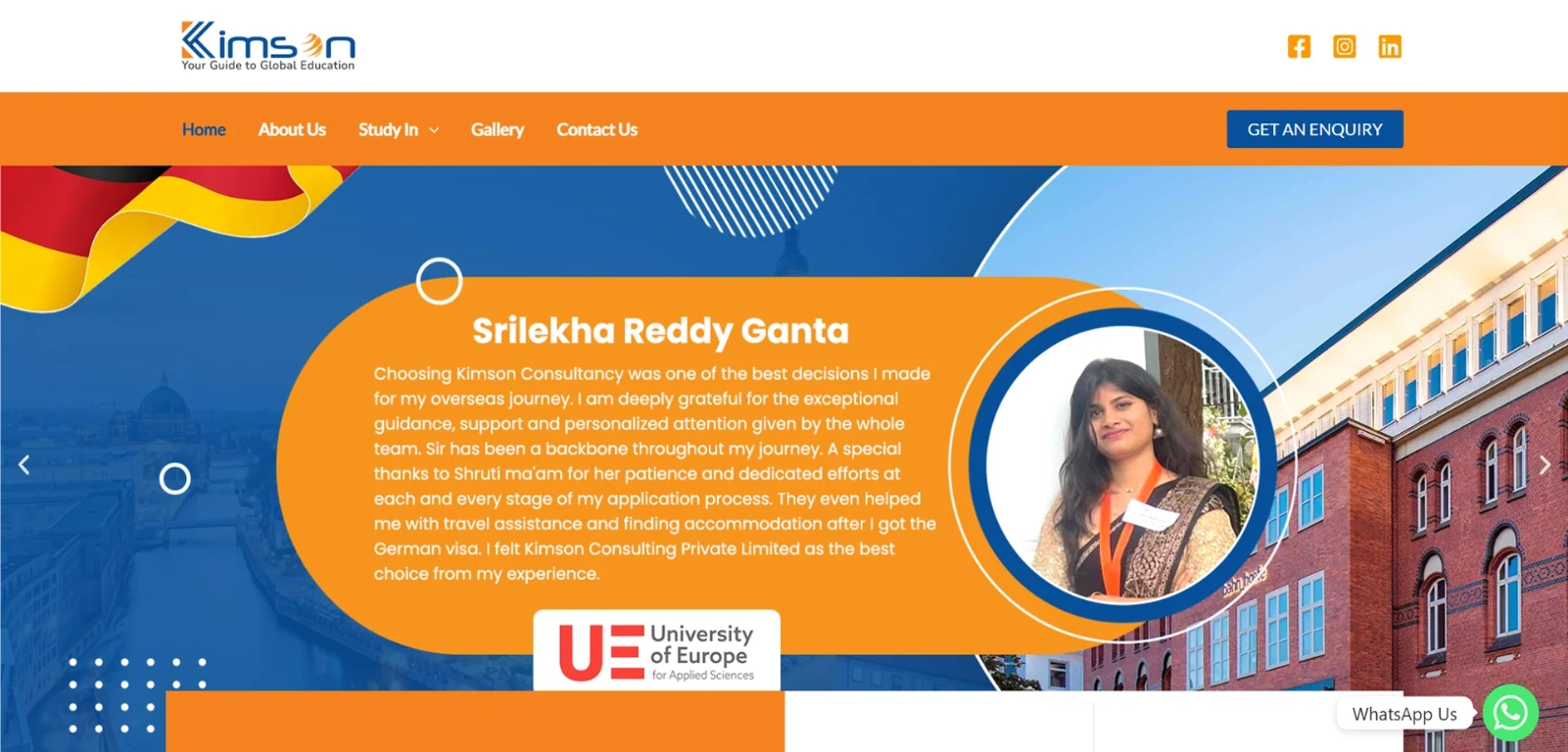 Kimson consultancy website and education marketing case study by Dotsoft Solutions