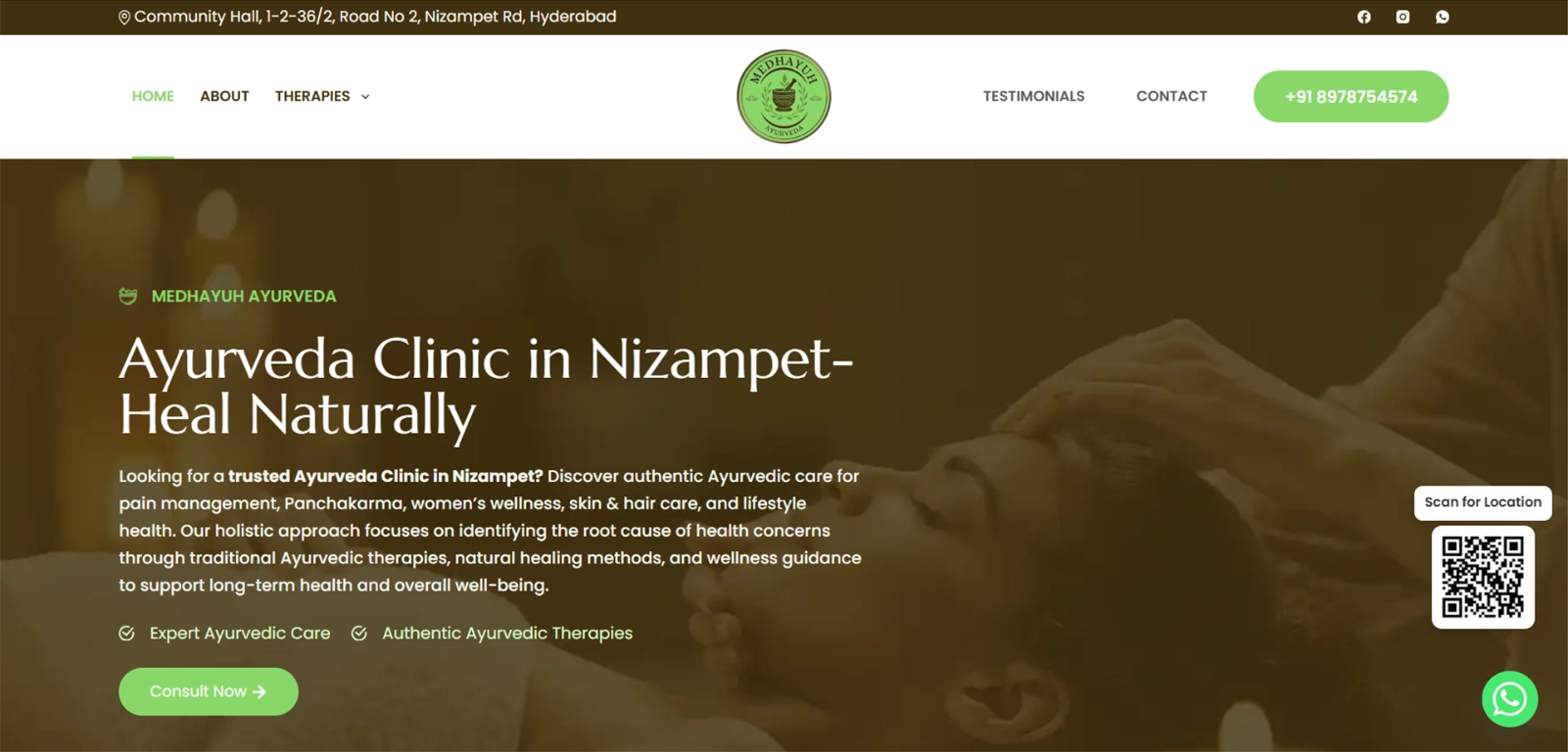 Medhayuh Ayurveda website preview