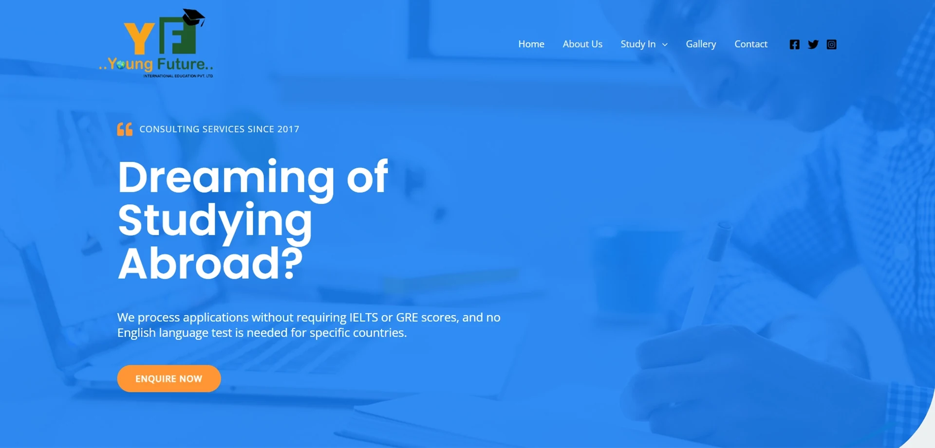 Young Future International Education website preview