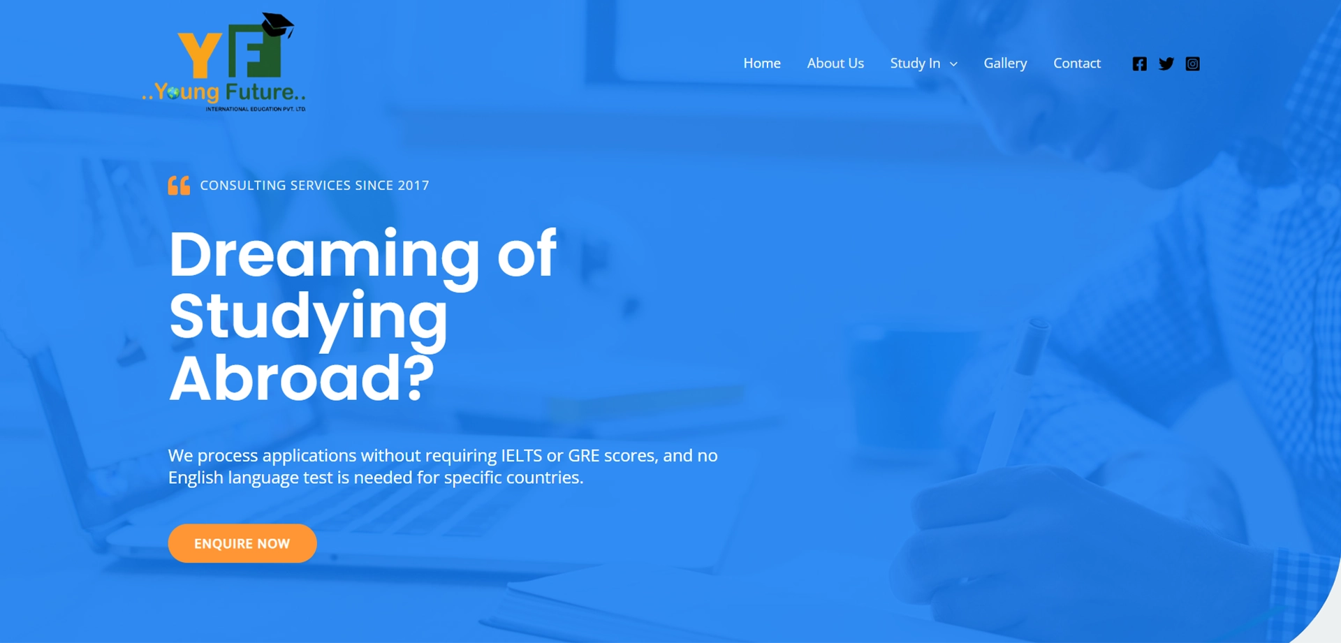 Young Future International Education website preview